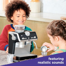 Casdon De'Longhi Toys. Barista Coffee Machine. Toy Kitchen Playset for Kids with Moving Parts, Realistic Sounds and Magic Coffee Reveal. For Children Aged 3+, Silver