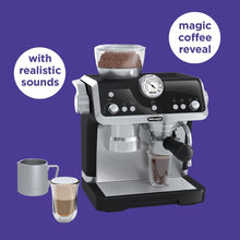 Casdon De'Longhi Toys. Barista Coffee Machine. Toy Kitchen Playset for Kids with Moving Parts, Realistic Sounds and Magic Coffee Reveal. For Children Aged 3+, Silver