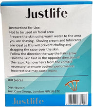 Justlife Disposable Razor Twin Blade with Protective Cap Box of 100