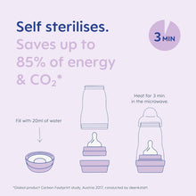 MAM Easy Start Self Sterilising Anti-Colic Baby Bottle Pack of 3 (3 x 260 ml), Anti-Colic Bottle with Medium Flow MAM Teats Size 2, Newborn Essentials, Blue (Designs May Vary)