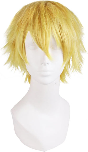 MapofBeauty 12 Inch/30cm Men Male Short Cosplay Wig (Blonde)