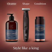 King C. Gillette Beard Shampoo & Face Wash, 350 ml, with Coconut Water, Argan Oil & Avocado Oil, Helps Beard Growth