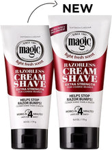 Magic Razorless Cream Shave Light Fresh Scent Extra Strength 6oz (2 Pack)