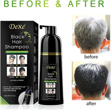 Instant black hair shampoo, hair dye shampoo for men and women - easy to use - quick and easy - lasts 30 days 3 in 1 black hair dye (Bottled)