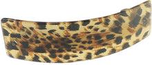 Ladies Animal Print Leopard Brown Beige Rectangular Hair Barrette Clip