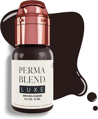 Perma Blend Luxe Brow Pigment for Permanent Makeup Supplies Professional Eyebrow Tattoo Ink, Brown Suede, 15 ml