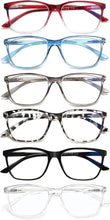 Kerecsen 6 Pack Ladies Reading Glasses Blue Light Blocking Spring Hinge Fashion Readers Computer Eyeglasses Women Men