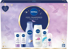 NIVEA Feel Pampered Skincare Regime Gift Set, Women's Gift Set Includes Shower Cream, Anti-Perspirant, Body Lotion, Moisturising Cream, Day Cream and Night Cream