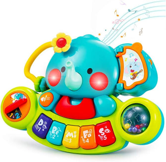 HOLA Baby Toys 6 to 12 Months, Toys of Baby 12 Months, Musical Elephant Piano Baby Toys 6 Months Plus 12 18 Months, Interactive Early Learning Toys for 6 Month Old Babies Girls Boys Gifts