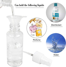 HTHL 6 PCS Set 50ML Spray Bottles Plastic Transparent Mist Spray Bottles with 2 Funnels and 1 Sheet Label Empty Travel Atomiser Refillable Liquid Containers for Perfume Cosmetic and Liquids