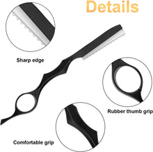 Hair Styling Razor,11 Pcs Hair Styling Razor Thinning Finger Ring,Hair Styling Thinning Razor Set,Hair Thinning Comb, Hair Styling Razor with Stainless Blades,for Salon Home Use