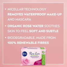 NIVEA Biodegradable Rose Care Cleansing Wipes (50 sheets), Biodegradable Wipes Made with 100% Renewable Plant Fibres, Makeup Wipes with Organic Rose Water