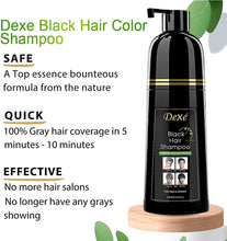 Instant black hair shampoo, hair dye shampoo for men and women - easy to use - quick and easy - lasts 30 days 3 in 1 black hair dye (Bottled)