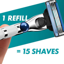 Gillette Mach3 Turbo Men's Razor + 9 Razor Blade Refills, 3 Blades for a Smooth Shave, Fits All Mach3 Handles