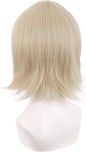 MapofBeauty 12 Inch/30 cm Men Women Short Straight Side Bangs Cosplay Costume Wig (Blonde)