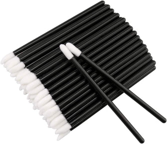 G2PLUS 100 PCS Disposable Lip Brushes - Black Disposable Lip Wands - Lipstick Lip Applicator Wands for Lips, Eyes and Makeup Application