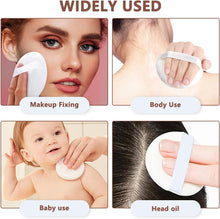 6 Pcs, Round Powder Puffs, Powder Puff, Apply Puff, Lint Powder Puffs, Cosmetic Puff, with Ribbon Band Handle White, for Face Loose or Pressed Powder, Liquid Foundation Loose Powder Face Makeup Tool