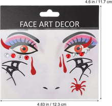 Lurrose 6 Sheets Face Temporary Tattoo Waterproof Makeup Tattoo Stickers on Face Eye for Halloween Christmas Masquerade Party