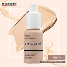 Phoera Foundation Full Coverage Makeup Set - Includes Nude 30ml Matte Foundation, Phoera Concealer (Neutral), 6ml Face Primer, 50ml Setting Spray & Silicone Blender Sponge for Easy Application