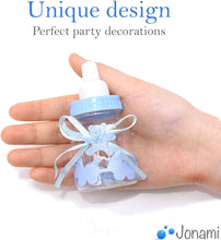 Jonami Boy Baby Shower Party Favours Decoration Set, 18 Blue Feeding Bottle Sweets Favour Box for Newborn Baptism Mother to Be (4cm4cm9cm) -18Pcs-