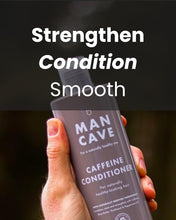 ManCave Caffeine Conditioner 500ml for Men, Encourage Healthy Hair Growth, Condition & Strengthen your hair with Natural Ingredients, Vegan Friendly, Tube made from Recycled Plastics, Made in England