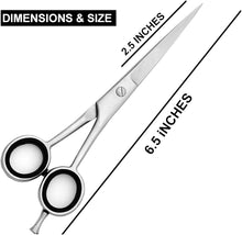 Hair Cutting Scissor Hairdressing Scissors Professional Hairdressers Stainless Steel Barber Scissors for Hair Cutting Women Men Children 6.5 Inches (Silver)