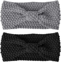 2 Pcs Winter Warm Crochet Headbands Knitted Turban Thick Cable Head Wraps Hair Bands for Women Girls Lady