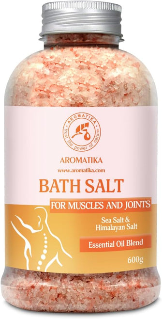 Joint & Muscle Bath Sea Salts 600g - w/Essential Oils Lavender & Sage & Rosemary - Natural Bath Sea Salts - Soothes Aching Tired Muscles - Detoxifies - Best for Bath - Relaxation - Body Care