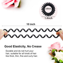 JOYOYO 20 Pcs Black Spiral Hair Ties Plastic Spiral Hair Bands Coil Hair Bands Telephone Cord Bobbles, Traceless Strong Hold Waterproof Ponytail Holders for Women and Girls