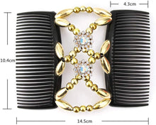 Kitchen-dream Magic Beads Hair Comb 3pcs Magic Elastic Hair Combs Double Clips Hair Holder Stretch Double Side Combs Clips for Women Girls Hair Accessory DIY Hair Styling Tool