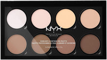 NYX Professional Makeup Highlight & Contour Pro Palette, Powder Contour Kit, Eight Blendable Matte and Pearly Shades