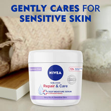 NIVEA Body Repair & Care Cream (400ml Jar), Sensitive Moisturising Cream with NIVEA DEEP MOISTURE SERUM, Body Cream with Strengthening Formula, Body Cream for Dry Skin