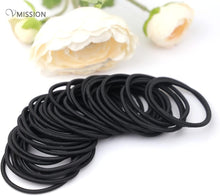 Hair Bobbles 100 Pcs, 2mm Elastic Hair Tie, Ponytail Holders, Hair Accessories for Women Perfect for Long Lasting Braids, Ponytails and More for Girls and Kids (BLACK)