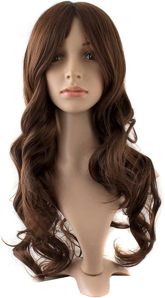 MapofBeauty Charming Synthetic Fiber Long Wavy Hair Wig Women's Party Full Wigs (Brown)