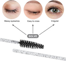 60 PCS Disposable Eyelash Brushes, Eyebrow Spoolie, Mascara Wands Lash Brushes Castor Oil Brush Cosmetic Makeup Tools(Crystal-black)