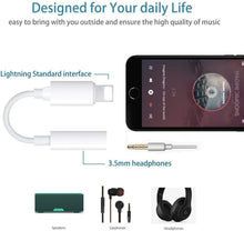 [Apple MFi Certified] 2 Pack iPhone 3.5mm Headphone Adapter, Lightning to 3.5mm Earphone Jack Adapter Aux Audio Dongle Converter for iPhone 13/12/11/11 Pro/XR/X/XS/8/8Plus/7/7Plus