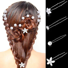 24 pcs Hair Accessories for Women, Wedding Hair Pins, U Shaped Flower Pearl Hair Clips, Pearl Hair Pins, Bridal Hair Pins, Flower Hair Pins for Women, for Women Girls, Wedding