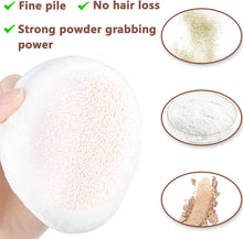 6 Pcs, Round Powder Puffs, Powder Puff, Apply Puff, Lint Powder Puffs, Cosmetic Puff, with Ribbon Band Handle White, for Face Loose or Pressed Powder, Liquid Foundation Loose Powder Face Makeup Tool