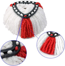 (4Pack) SUPERFA Mop Heads Compatible with Vileda 2-in-1 Turbo Mop Replacement Head, Microfibre, Red, White