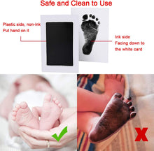 Nabance Baby Handprint and Footprint Kit, 3 Baby Inkless Print Pads, 6 Imprint Cards, Baby Footprint Kit, Safe Non-Toxic for Feet and Hands, Family Keepsake - Black