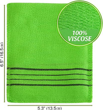 Korean Italy Towel Exfoliating Bath Washcloth 4 Pcs (Green)