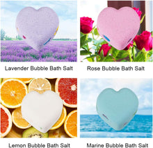 4Pcs Bath Bombs Set Heart Shaped Bubble Bath Salts Handmade Moisturizing Dry Skin Bathbombs Ideal X-mas Gift for Women Girls