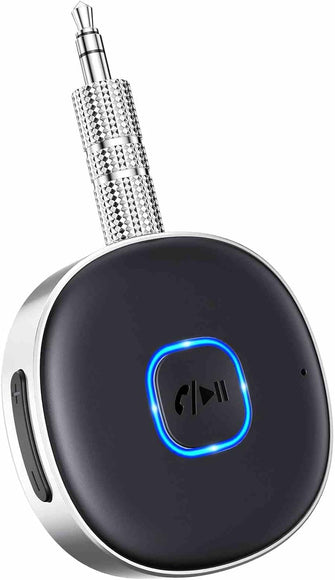 Mohard Car Bluetooth 3.5mm AUX Adapter, Mini Bluetooth 5.3 Vehicle Amplifiers for Stereo/Speaker/Wired Headphones, Bluetooth Car Adapter AUX, Hands-free Calls, Dual Connection, 16H Playtime
