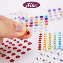 9 Sheets Self Adhesive Face Gems for Festivals Face Diamonds Stick on Makeup Gems Rhinestone for Nail Eye Arm Body Nail Art Waterproof Stickers DIY Decoration Wedding Party for Women Girls Kids