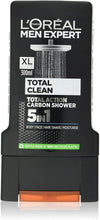 L'Oral Men Expert Total Clean Shower Gel for Men 300 ml Pack of 6, Bulk Buy