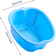 Large Foot Bath Spa Bowl Plastic Pedicure Bowl Massage Foot Tub,for Pedicure, Detox and Massage, Perfect to Soak Your Feet, Toe Nails and Ankles,Can be Soaked to Remove Dead Skin and Calluses(Blue)