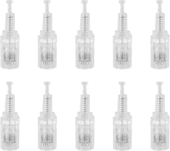 Lurrose 10pcs Micro Needle 24 Pins Nano Microneedling Cartridge Replacement For Derma Pen Micro Nano Needles Head Tattoo Needles Automated Microneedling