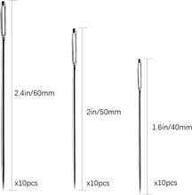 AIEX 30pcs Big Eye Hand Sewing Needles Large Sewing Needles in Transparent Tube Set of Padding Needles 40mm, 50mm, 60mm