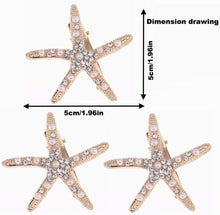 3Pcs Mermaid Hair Accessories,Mermaid Accessories, Mermaid Accessories Prom Hair Clips Pearl Starfish Rhinestones Hair Clips Starfish Hair Clips for Woman and Girl