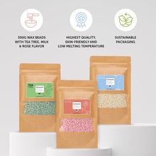 NEOMANN waxing beads for hair removal 500g in Rose fragrance - Hard wax for painless hair removal - for all wax warmers and whole body, face, bikini area.